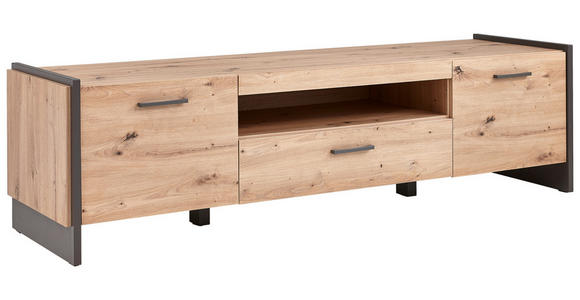 TV-ELEMENT Eiche Artisan  187/51/41 cm  - Eiche Artisan/Grau, Design, Holzwerkstoff/Kunststoff (187/51/41cm) - Hom`in