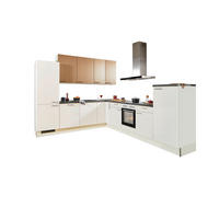 ECKKÜCHE XO 21 270/330 cm  in Weiß, Bronzefarben  - Schwarz/Weiß, Design, Holzwerkstoff/Metall (270/330cm) - Xora