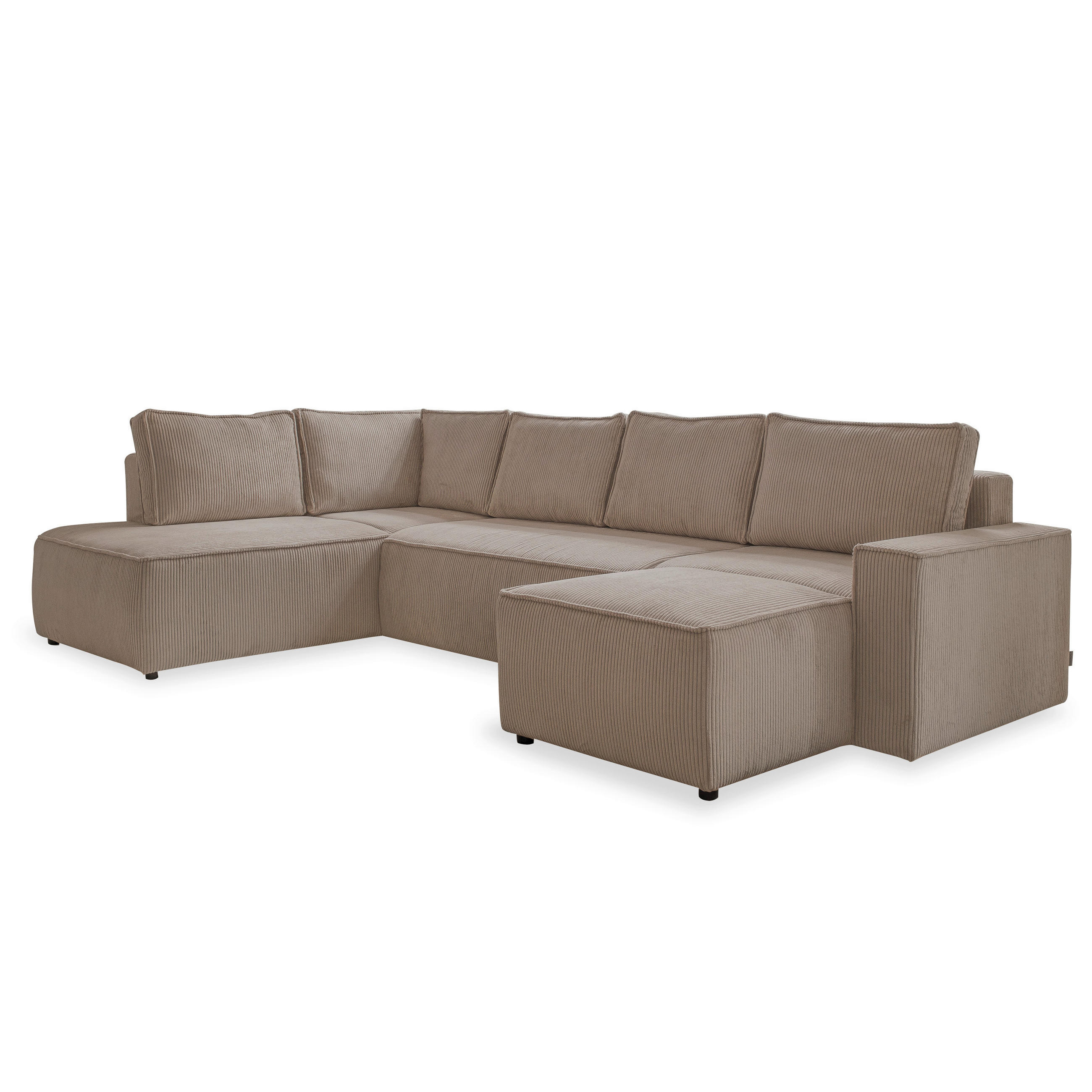 WOHNLANDSCHAFT in Cord Taupe - Taupe/Schwarz, Design, Kunststoff/Textil (194/322/156cm) - MID.YOU