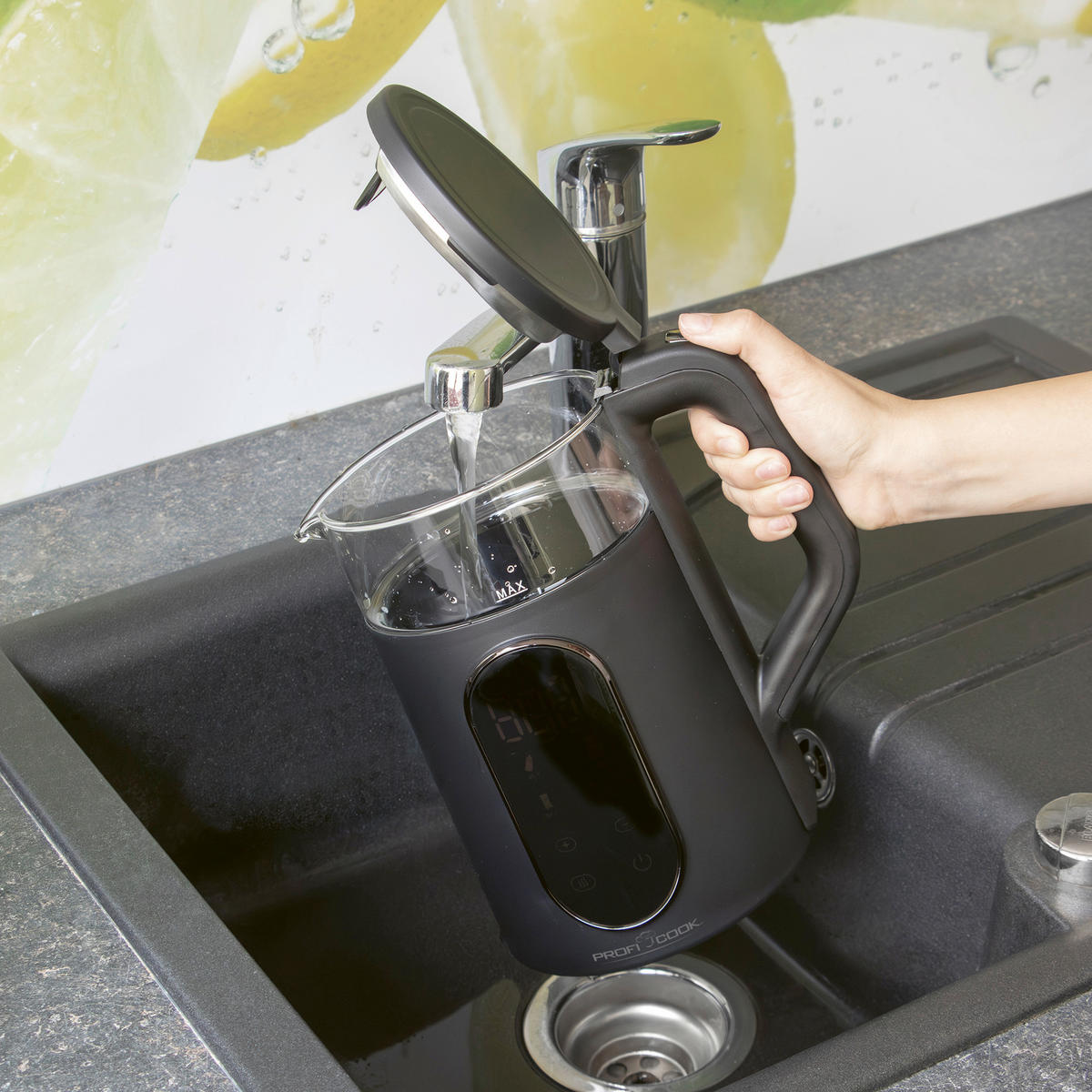 WASSERKOCHER 1,7 L  - Schwarz, Basics, Glas (15,1/25,7/22,5cm) - Bomann