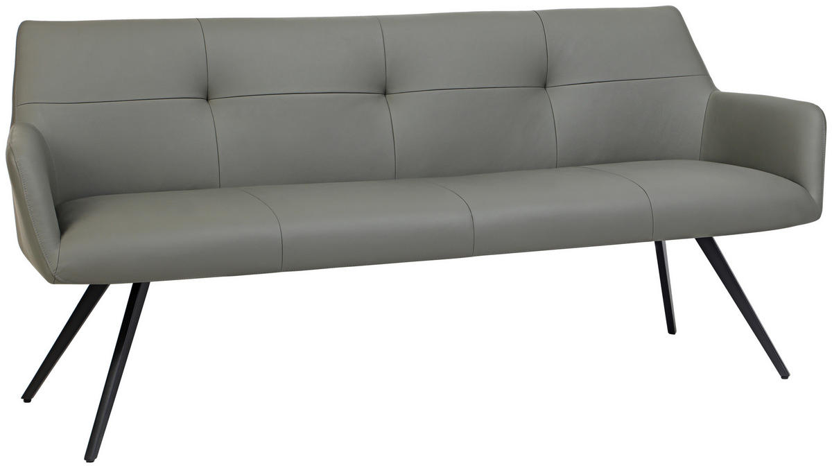 BANCĂ - antracit/negru, Design, metal/piele (200/87,5/65cm) - Novel