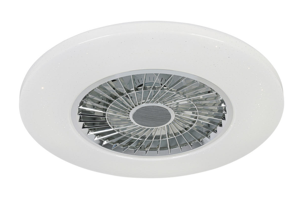 DECKENVENTILATOR - Chromfarben/Weiß, Trend, Kunststoff/Metall (58/14,5cm) - Mican