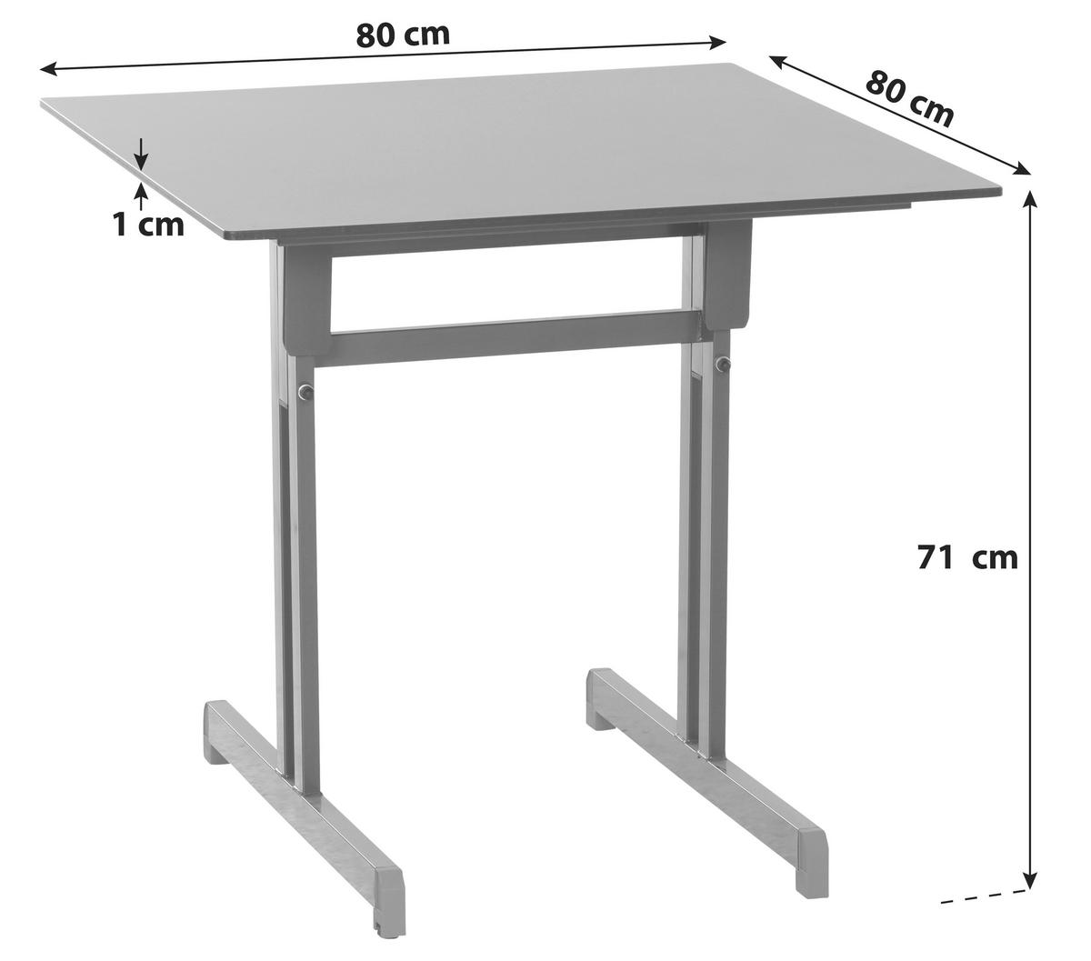 GARTENTISCH Holzwerkstoff Anthrazit quadratisch  - Anthrazit, MODERN, Holzwerkstoff/Metall (80/80/71cm) - Gardenson