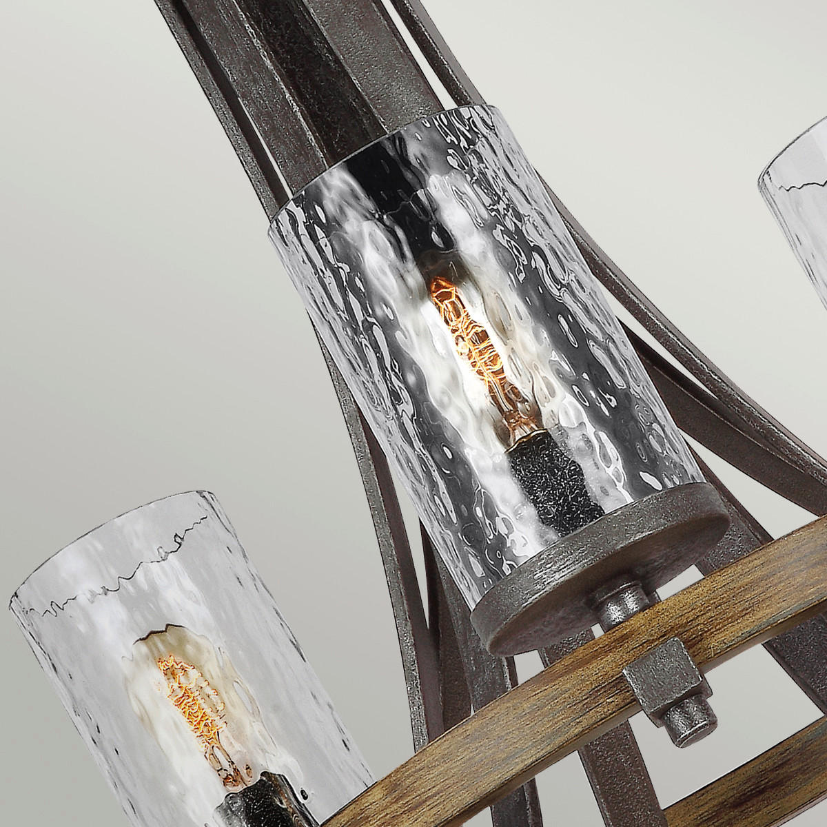 KRONLEUCHTER 82.9/89.8 cm   - Eichefarben/Grau, Natur, Metall (82.9/89.8cm) - Elstead Lighting