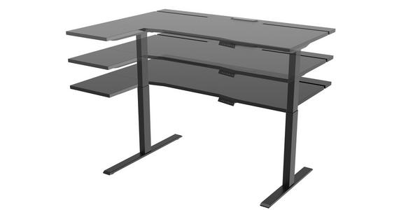 SCHREIBTISCH höhenverstellbar, Memoryschalter - Schwarz, Design, Holzwerkstoff/Kunststoff (150/76/73-118cm) - Cantus