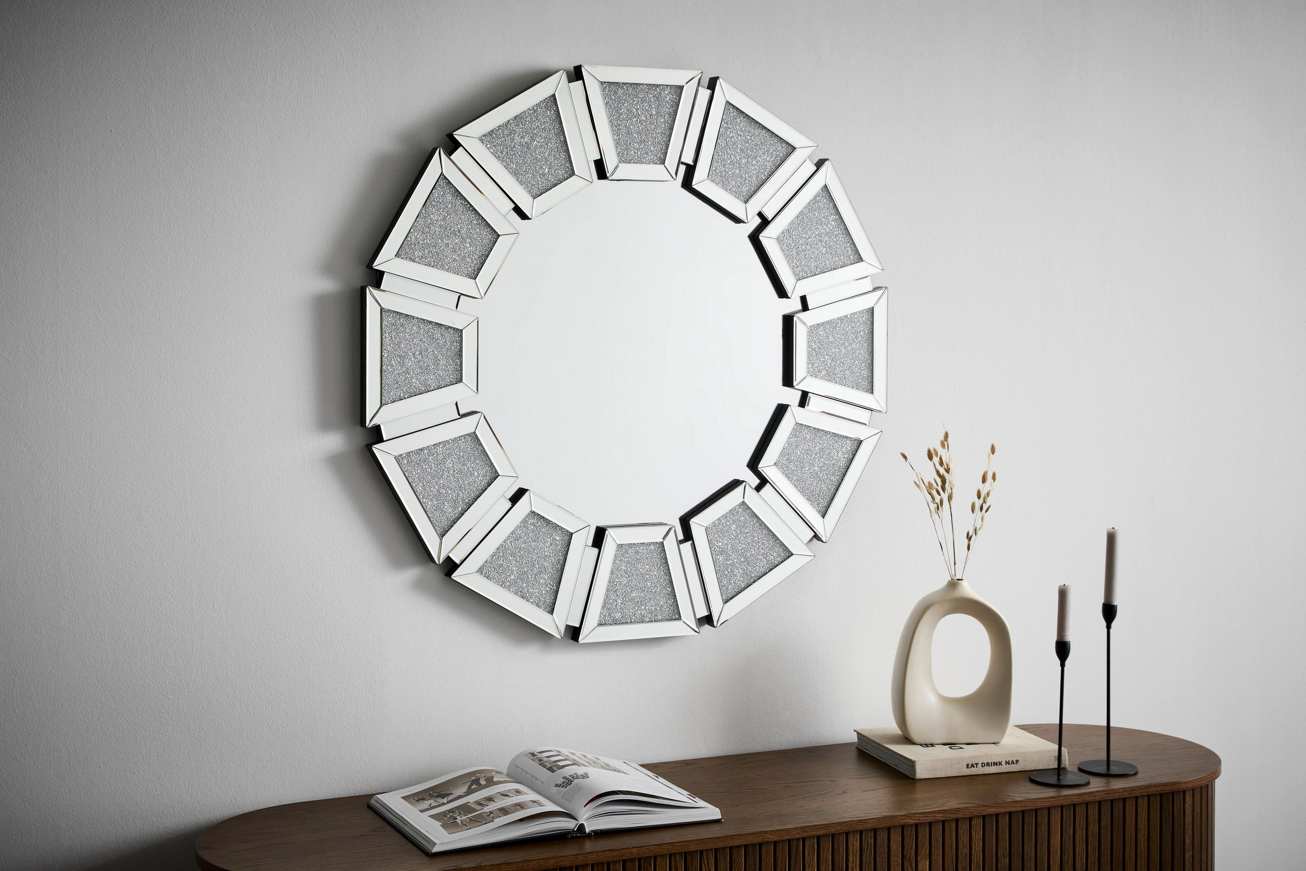 WANDSPIEGEL 96,7/96,7/3,9 cm    in organisch  - Klar, Design, Glas/Holzwerkstoff (96,7/96,7/3,9cm) - MID.YOU