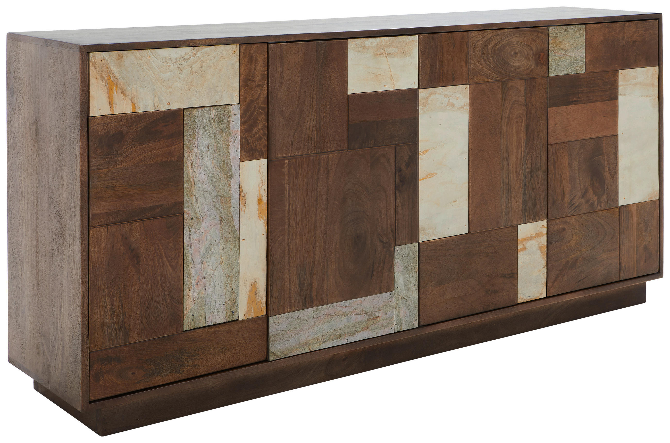SIDEBOARD 170/80/40 cm  in Grün, Beige, Walnussfarben  - Beige/Walnussfarben, Design, Holz (170/80/40cm) - Livetastic