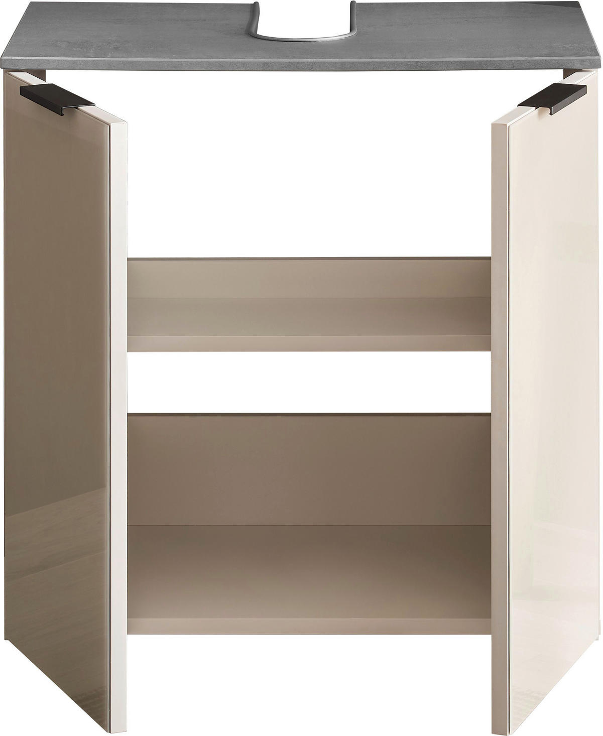 WASCHBECKENUNTERSCHRANK 60/60/35 cm  - Kaschmir/Anthrazit, Lifestyle, Glas/Holzwerkstoff (60/60/35cm) - home24