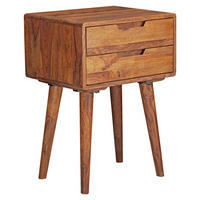 NOČNA OMARICA, masivno indijski rožni les barve indijskega rožnega lesa  - barve indijskega rožnega lesa, Design, les (47/66/36cm) - MID.YOU