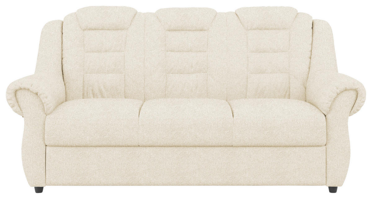 3-SITZER-SOFA Chenille Creme  - Creme/Schwarz, KONVENTIONELL, Kunststoff/Textil (196/102/101cm) - Livetastic