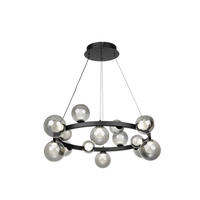 ZÁVESNÉ LED SVIETIDLO, 79,5/150 cm  - čiernohnedá, Design, kov/sklo (79,5/150cm) - Dieter Knoll