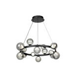 LED-HÄNGELEUCHTE Regulus 79,5/150 cm  - Schwarzbraun, Design, Glas/Metall (79,5/150cm) - Dieter Knoll