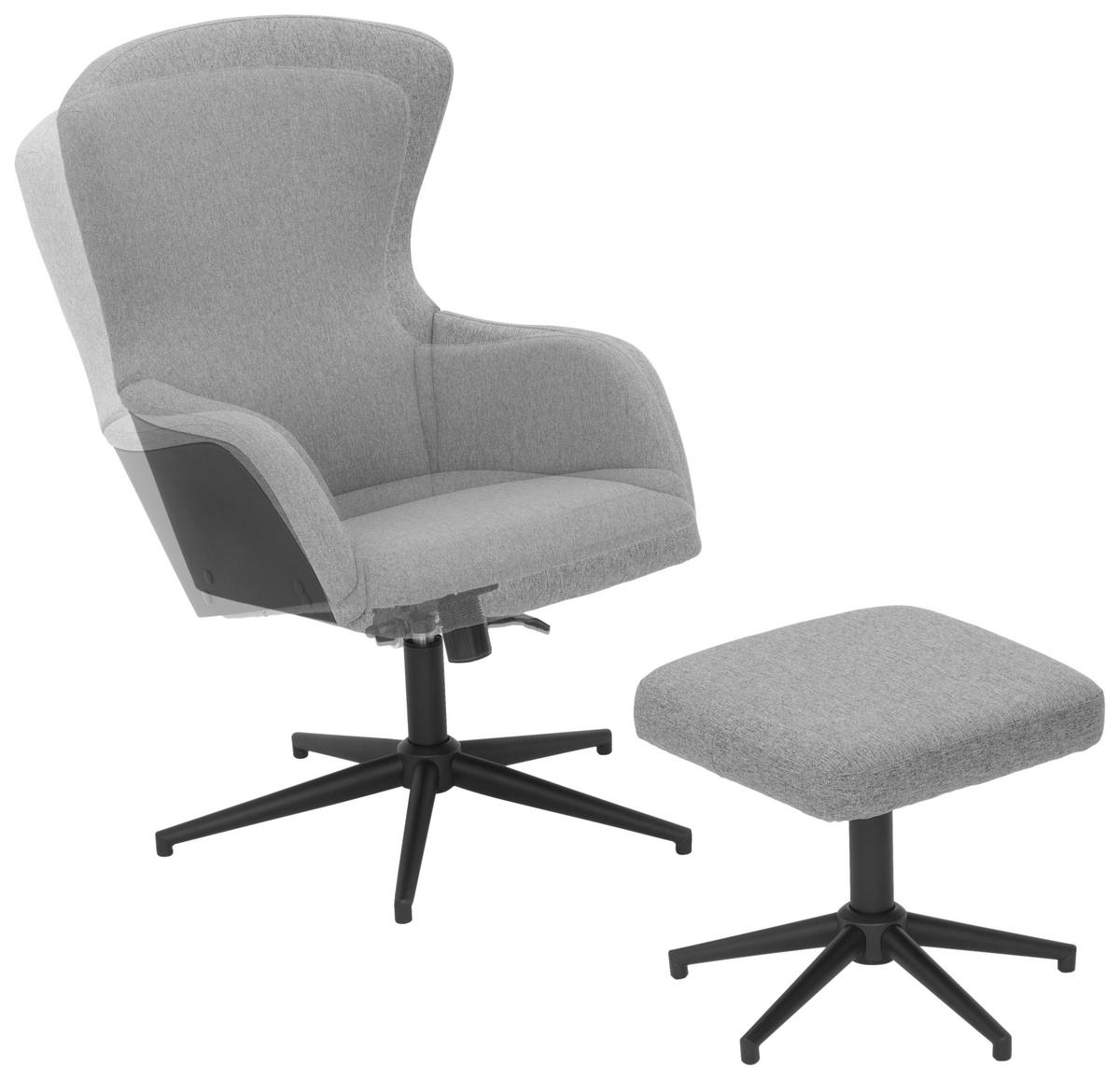 RELAXSESSEL Flachgewebe Hocker    - Schwarz/Grau, Design, Kunststoff/Textil (62/99/71cm) - MID.YOU