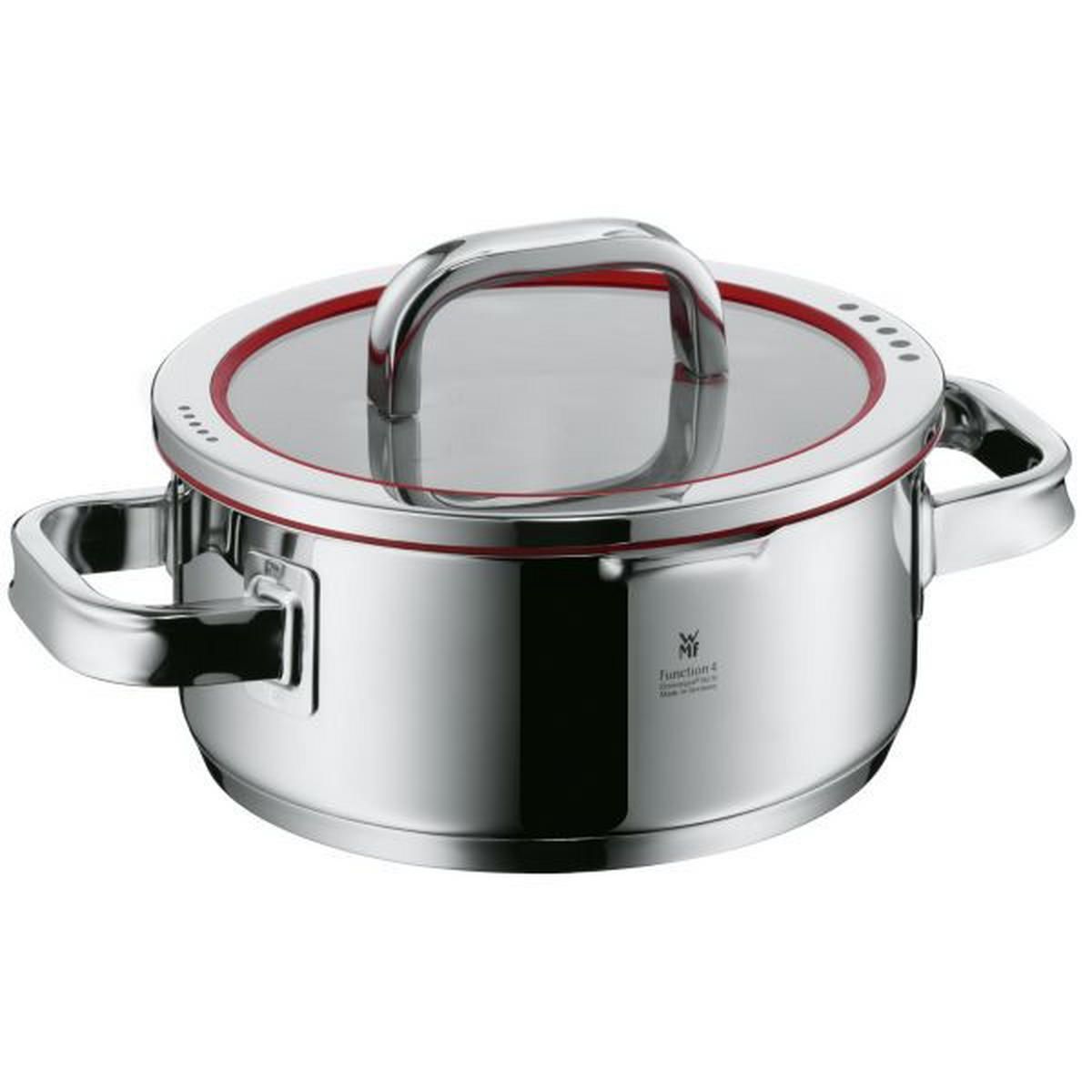 PLITKA ŠERPA  2,5 l  - boja nerđajućeg čelika/crvena, Osnovno, metal/plastika (20cm) - WMF