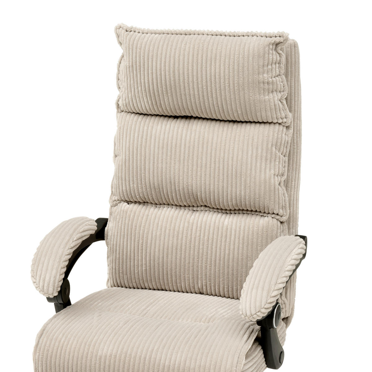 DREHSTUHL  in Cord Beige  - Beige/Schwarz, MODERN, Holz/Kunststoff (65/116/124/65cm) - MID.YOU