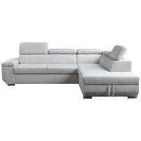 ECKSOFA LARS I Creme Cord  - Chromfarben/Creme, Design, Kunststoff/Textil (264/215cm) - Livetastic