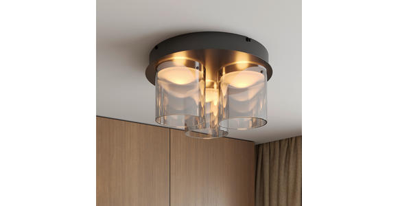 LED-DECKENLEUCHTE 49/25 cm   - Schwarz, Design, Glas/Metall (49/25cm) - Dieter Knoll