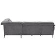 ECKSOFA Grau Struktur  - Schwarz/Grau, MODERN, Textil/Metall (275/235cm) - Cantus