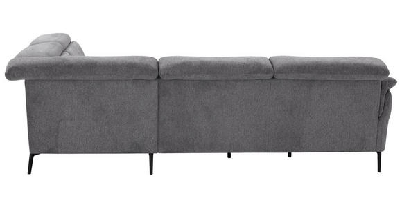 ECKSOFA Grau Struktur  - Schwarz/Grau, MODERN, Textil/Metall (275/235cm) - Cantus