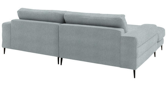 ECKSOFA  in Flachgewebe Hellblau  177/253 cm  - Schwarz/Hellblau, Design, Textil/Metall (177/253cm) - Dieter Knoll