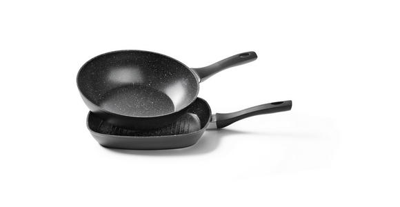 PFANNENSET Aluminium 2-teilig  - Schwarz/Weiß, Basics, Kunststoff/Metall (28+28cm) - Homeware Profession.