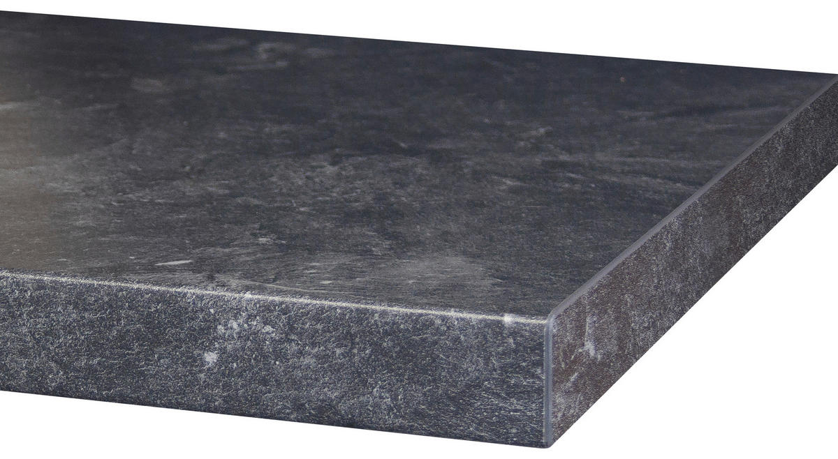 MINIKÜCHE 150,5 cm   in Weiß, Weiß Hochglanz  - Schieferfarben/Edelstahlfarben, MODERN, Holzwerkstoff/Metall (150,5cm) - FlexWell