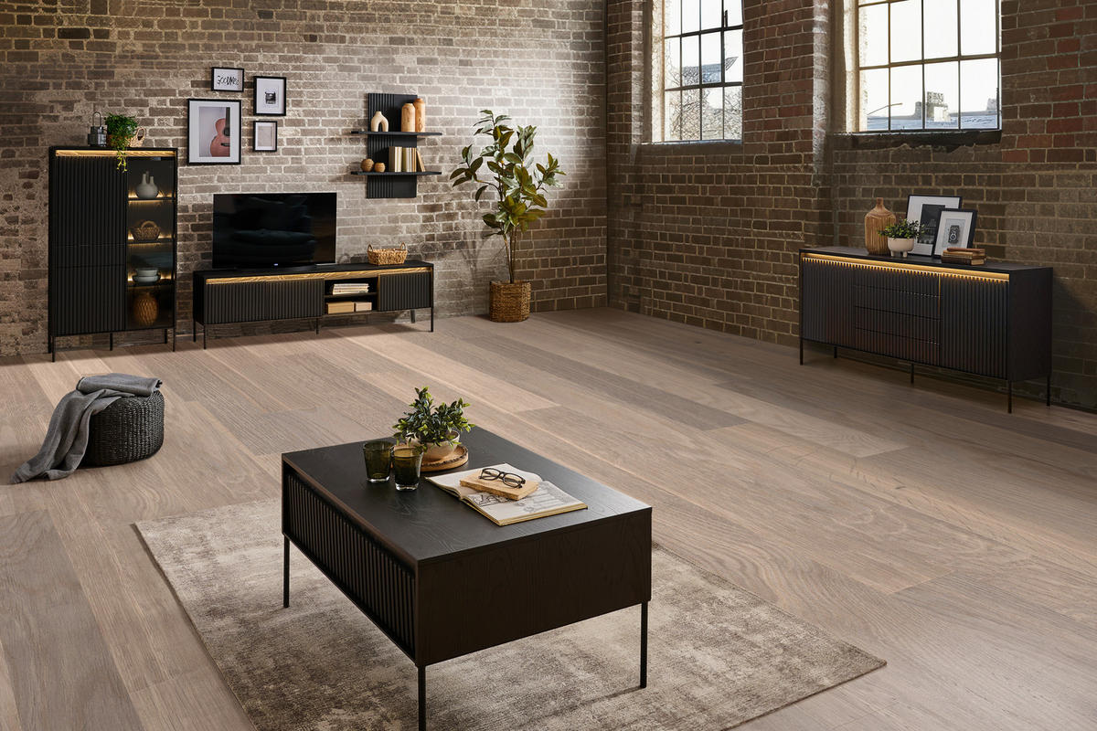 SIDEBOARD svart  166/82/40 cm  - svart, Trend, metall/trämaterial (166/82/40cm) - Carryhome