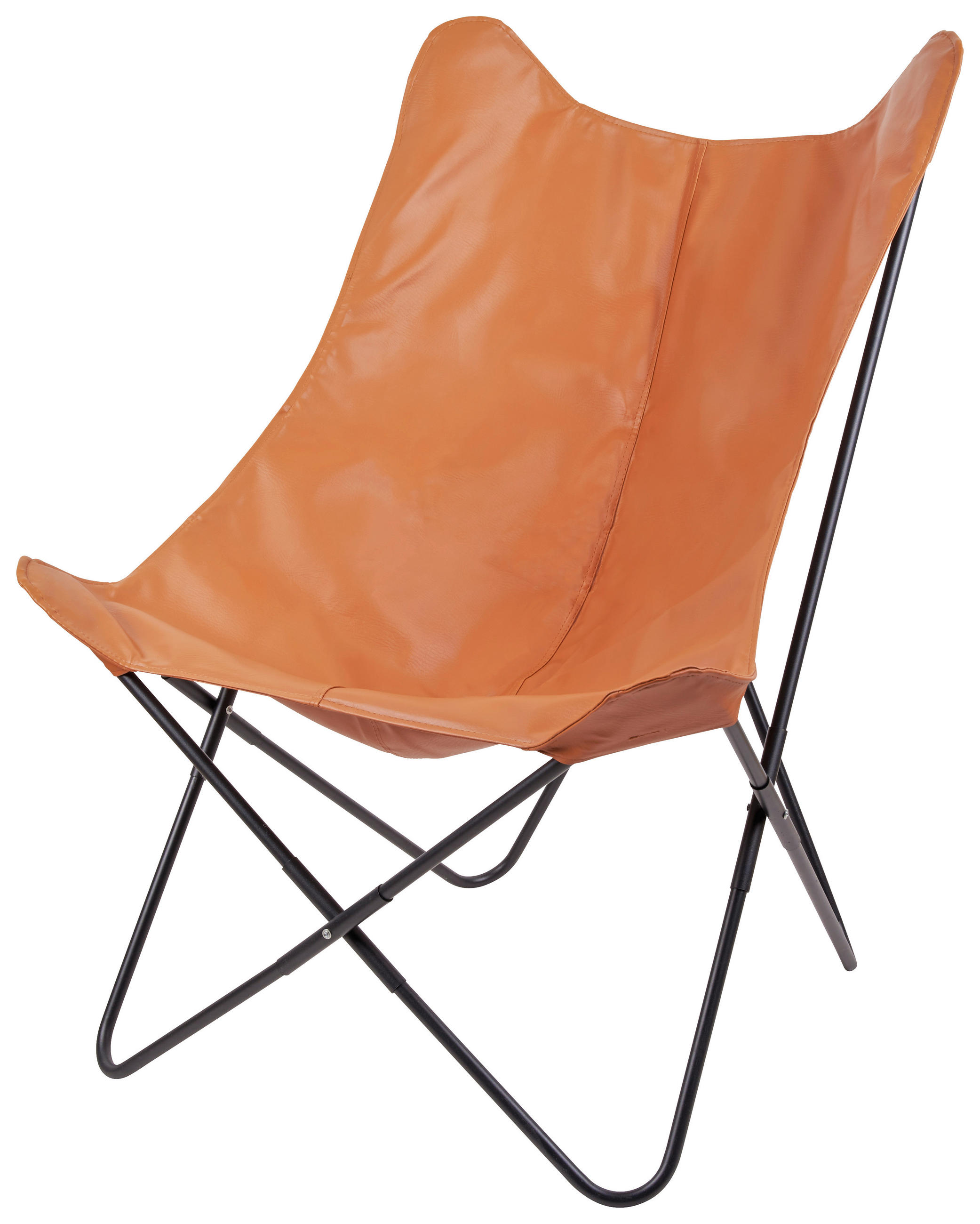 STUHL Eisen Lederlook  - Schwarz/Braun, Design, Textil/Metall (78,5/101/72cm) - Ambia Home