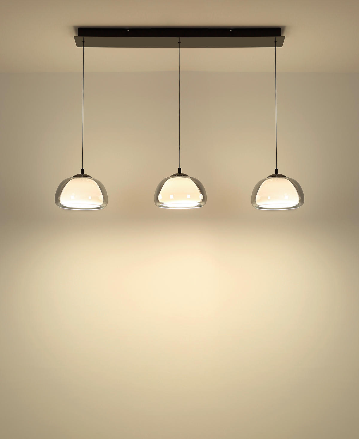 LED-HÄNGELEUCHTE 117/25/150 cm  - Schwarzchrom/Schwarz, Design, Glas/Kunststoff (117/25/150cm) - Globo
