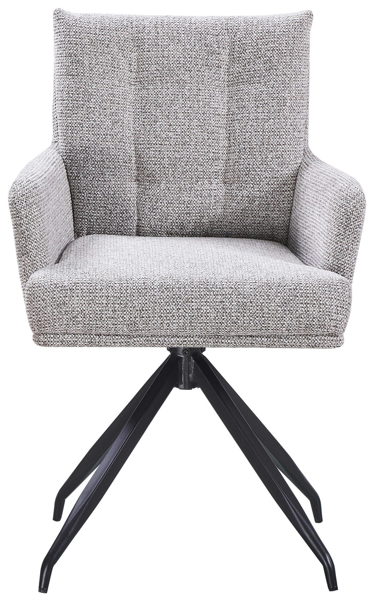 ARMLEHNSTUHL  Sitzfläche 360° drehbar Webstoff  Braun, Schwarz  - Schwarz/Braun, MODERN, Textil/Metall (58/88/64cm) - Livetastic