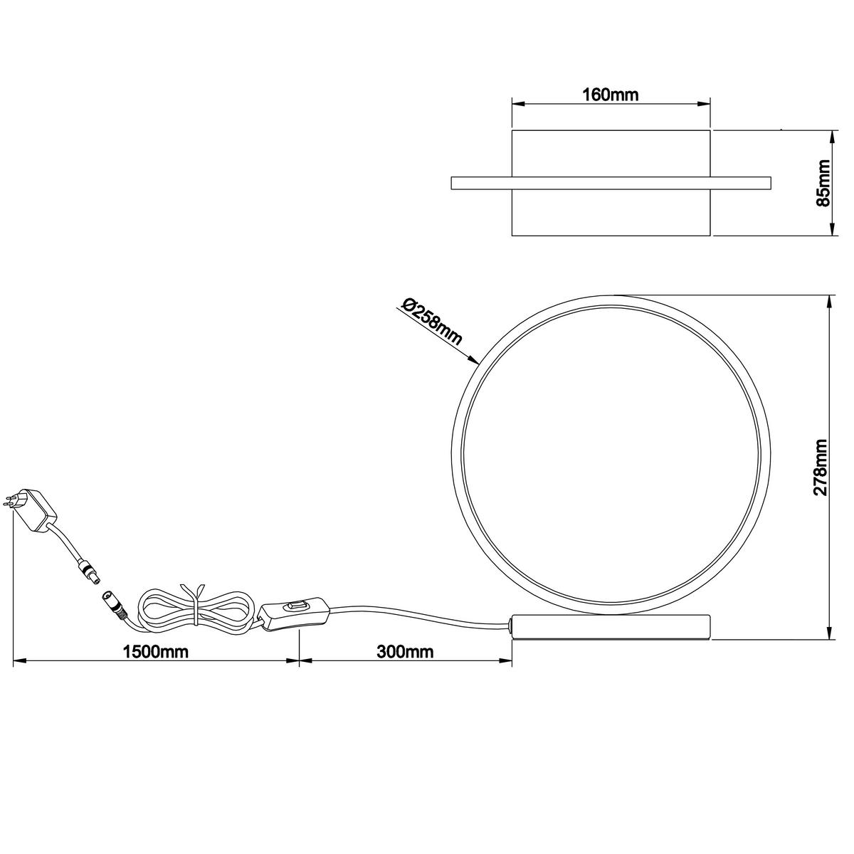 LED-TISCHLEUCHTE Chaumont   - Schwarz, Basics, Metall (27,8/8,5/25,8cm) - Brilliant