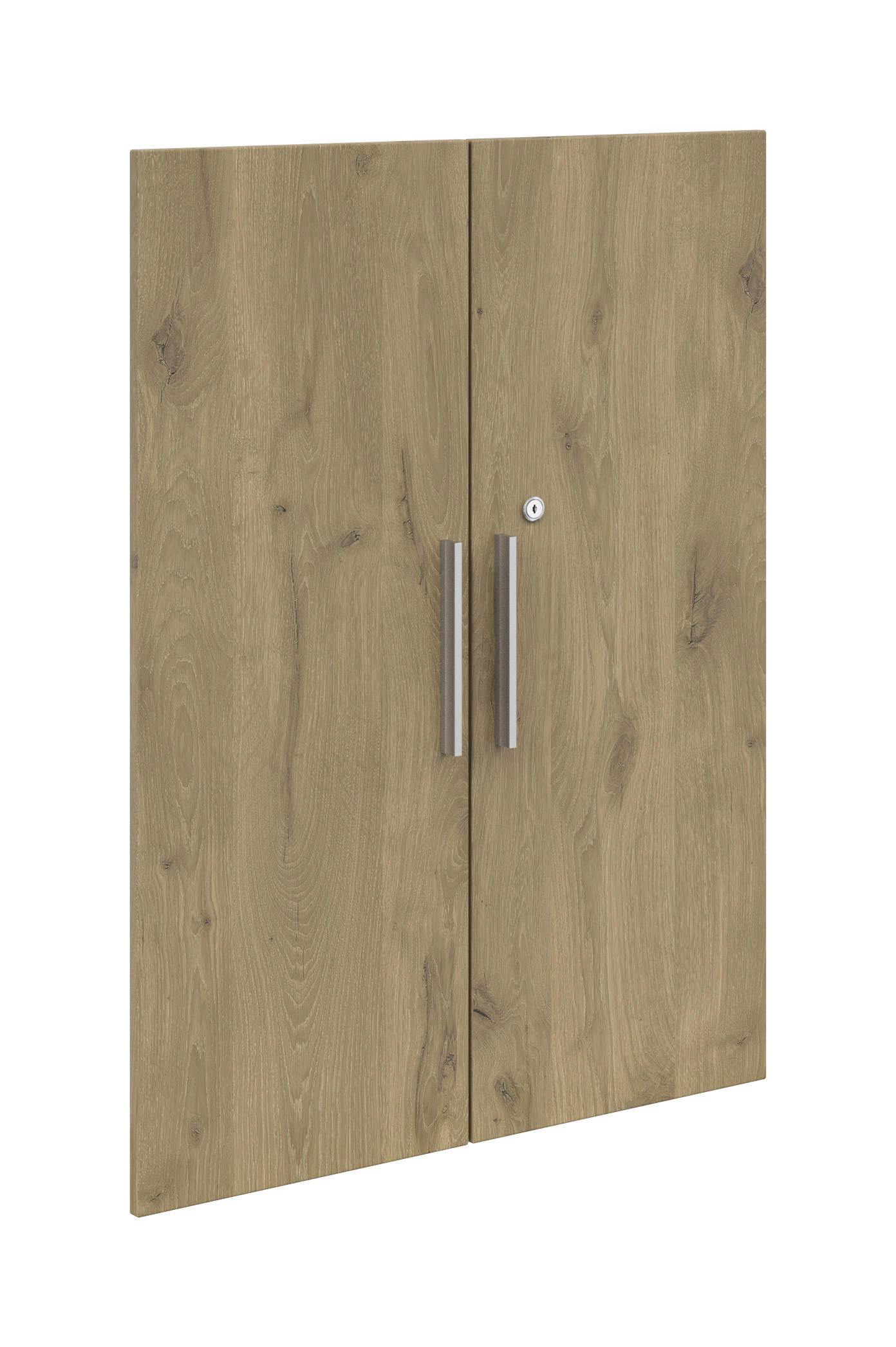 TÜRENSET - Eichefarben/Silberfarben, KONVENTIONELL, Holzwerkstoff/Metall (80/101/1,6cm) - Voleo