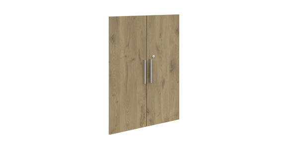 TÜRENSET 75,5/102,1/1,6 cm - Eichefarben/Silberfarben, KONVENTIONELL, Holzwerkstoff/Metall (75,5/102,1/1,6cm) - Voleo