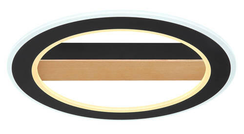 DECKENLEUCHTE 45/5,5 cm   - Dunkelbraun/Opal, Basics, Holz/Kunststoff (45/5,5cm) - Globo