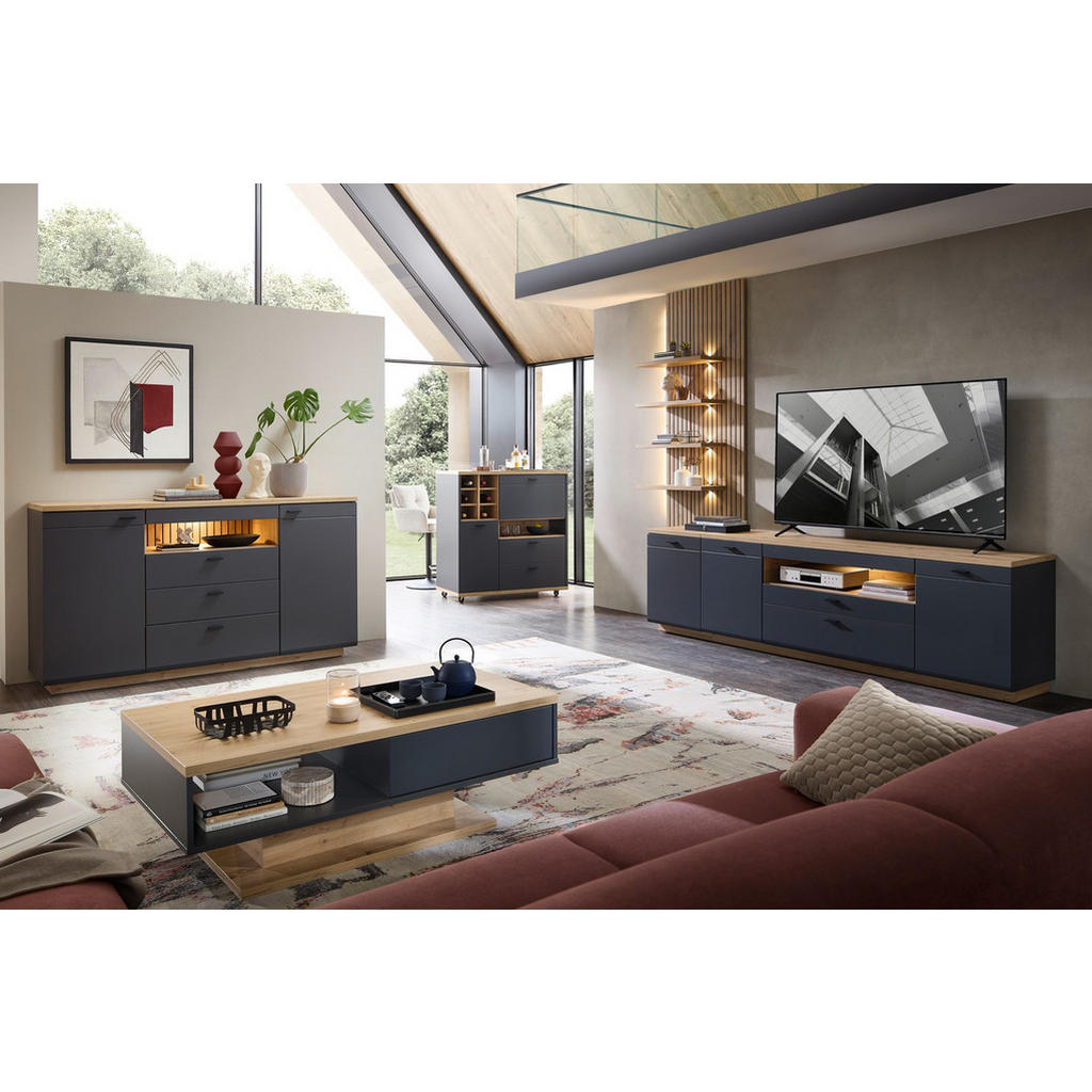 Thumbnail - Mid.you Wandboardset, Eiche Artisan, Holzwerkstoff, 2-teilig, 65x3x24 cm, Wohnzimmer, Regale, Wandboards