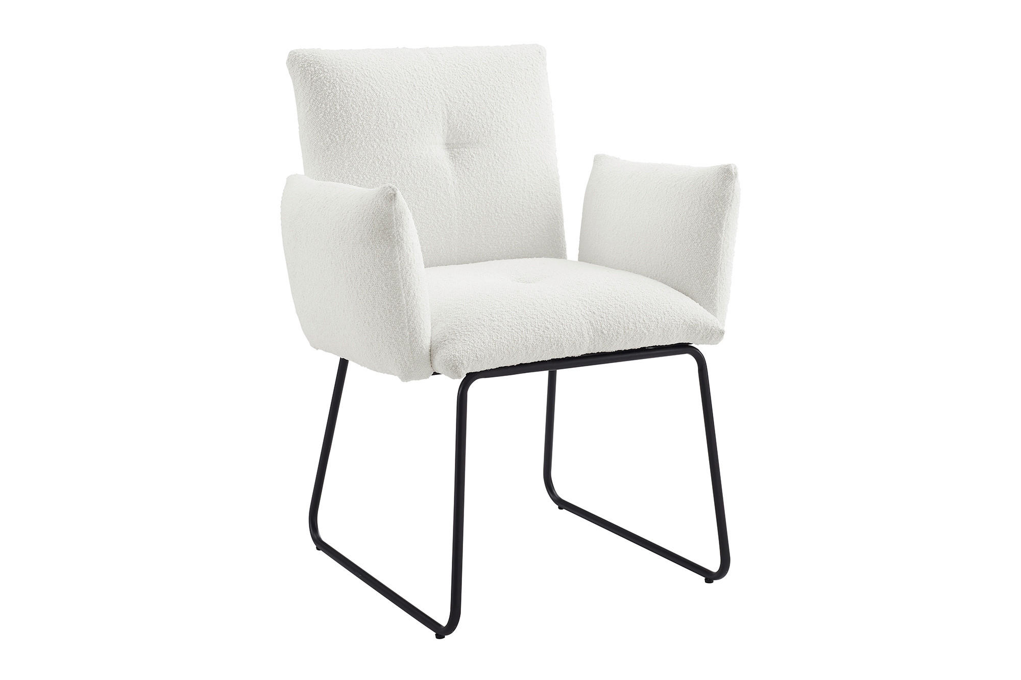 ŽIDLE S PODRUČKAMI, buklé, bílá - bílá/černá, Moderní, kov/textil (73,5/87/64,5cm) - Livetastic