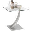 BEISTELLTISCH 45,5/50/45,5 cm Silberfarben quadratisch  - Silberfarben, Design, Glas/Metall (45,5/50/45,5cm) - Xora