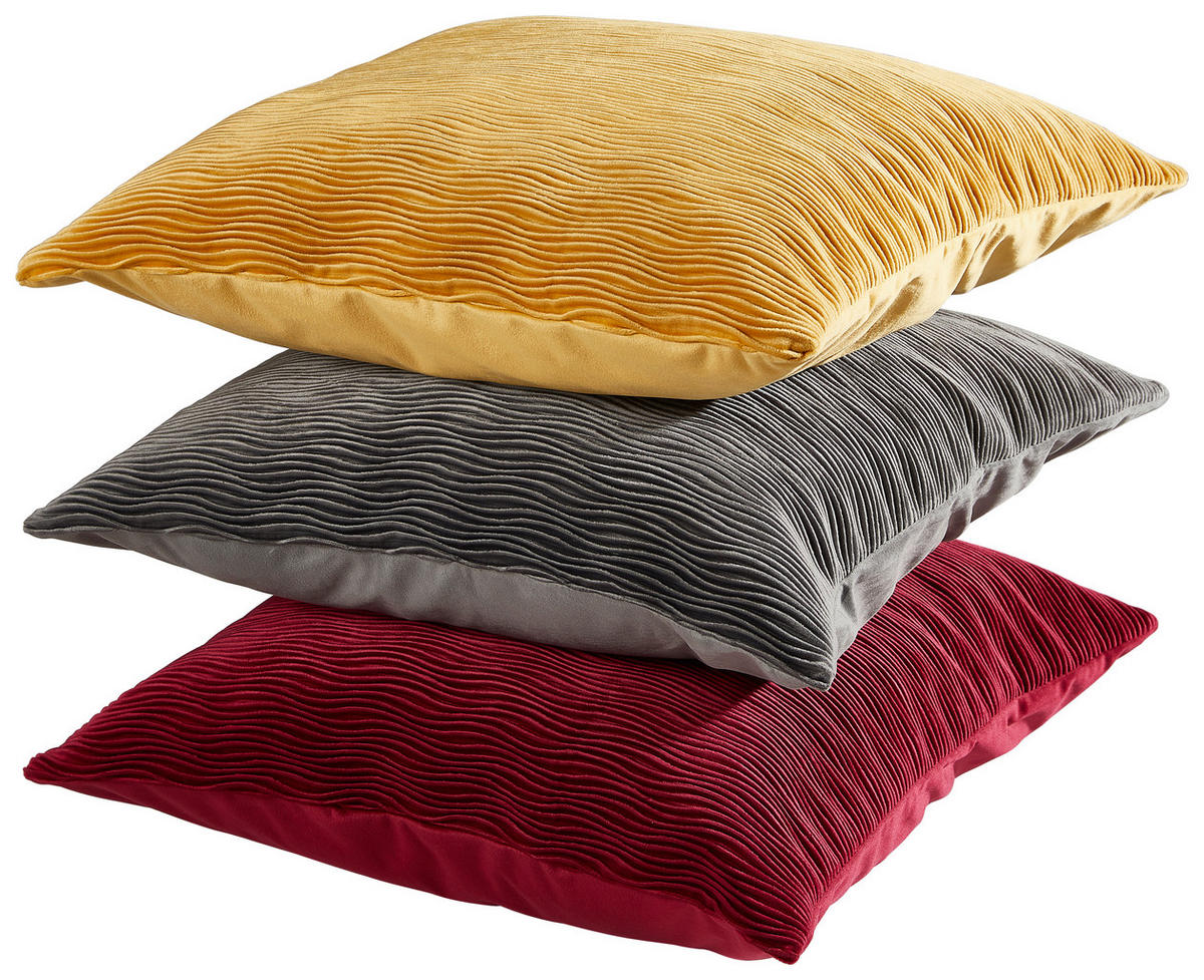 KISSENHÜLLE WAVE 50/50 cm  - Bordeaux, Basics, Textil (50/50cm) - Ambiente