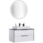 BADEZIMMER  in 92,4 cm  - Weiß Hochglanz/Schwarz, Basics, Glas/Keramik (92,4cm) - Voleo