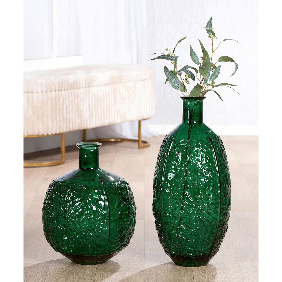 BODENVASE DSCHUNGEL 59 cm  - Jadegrün, Basics, Glas (29/59cm)