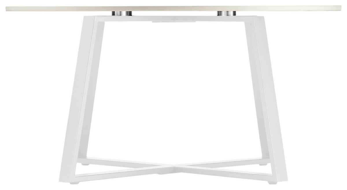 COUCHTISCH in Metall, Keramik 80/80/40 cm  - Weiss, Design, Keramik/Metall (80/80/40cm) - Carryhome
