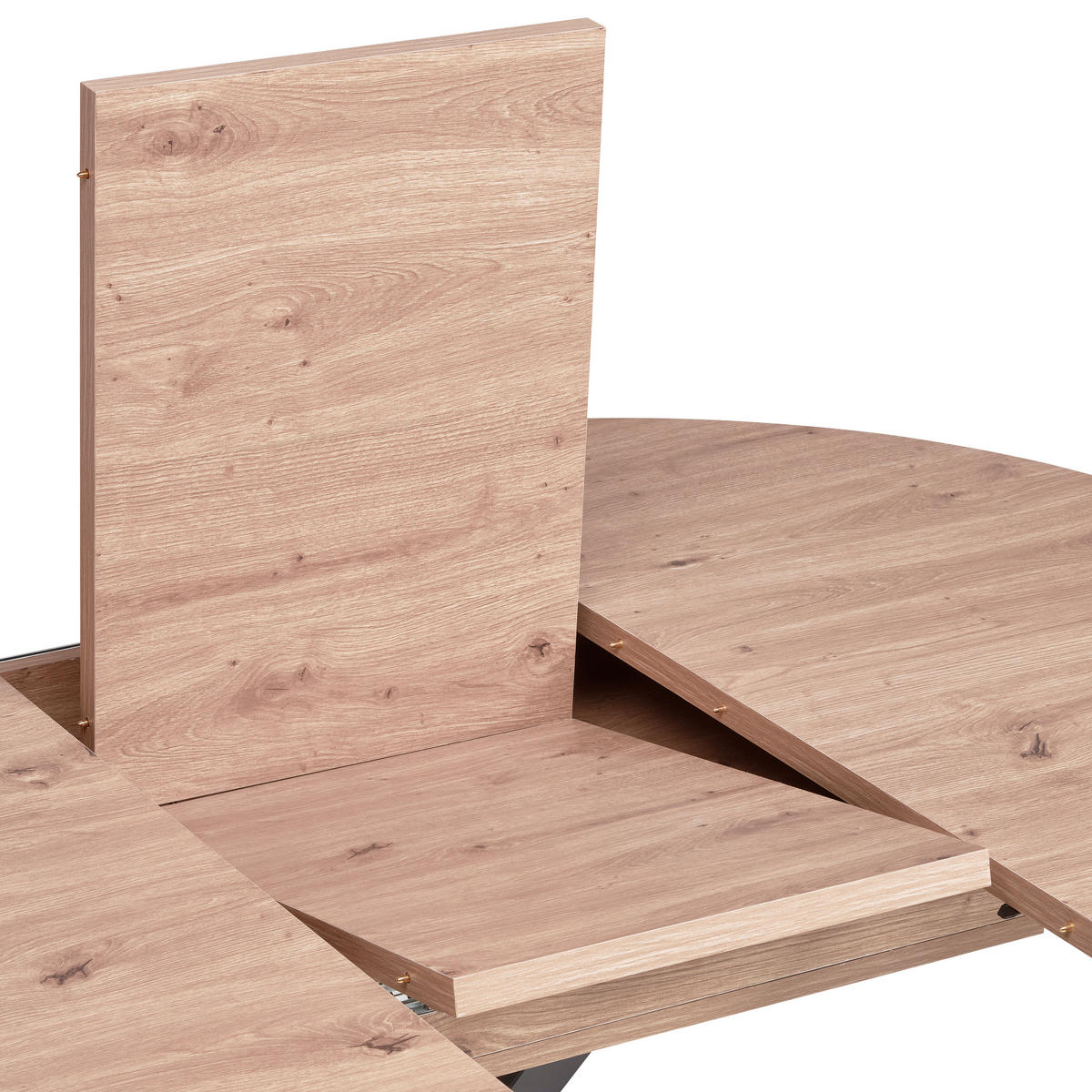 AUSZIEHTISCH Metall, Holzwerkstoff  - Schwarz/Eiche Artisan, Konventionell, Holzwerkstoff/Metall (110-150/76/110cm) - MID.YOU