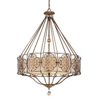 KRONLEUCHTER 81.9/123.7 cm    - Bronzefarben, Konventionell, Glas/Metall (81.9/123.7cm) - Elstead Lighting