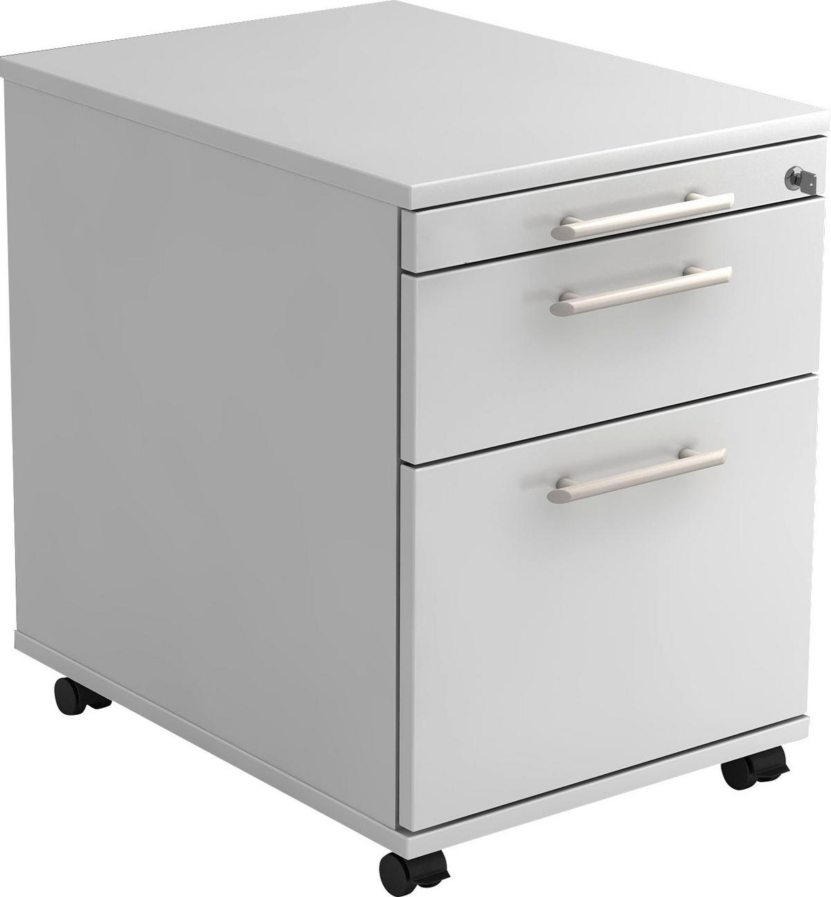 ROLLCONTAINER Weiß  - Alufarben/Weiß, KONVENTIONELL, Holzwerkstoff/Kunststoff (42,8/59/58cm) - Venda