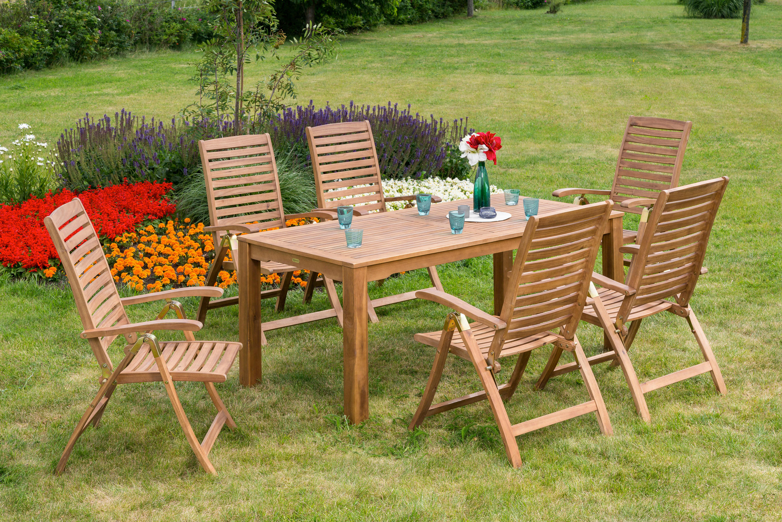 GARTENTISCH 185/90/75 cm Holz rechteckig  - Akaziefarben, ROMANTIK / LANDHAUS, Holz (185/90/75cm) - Gardenson