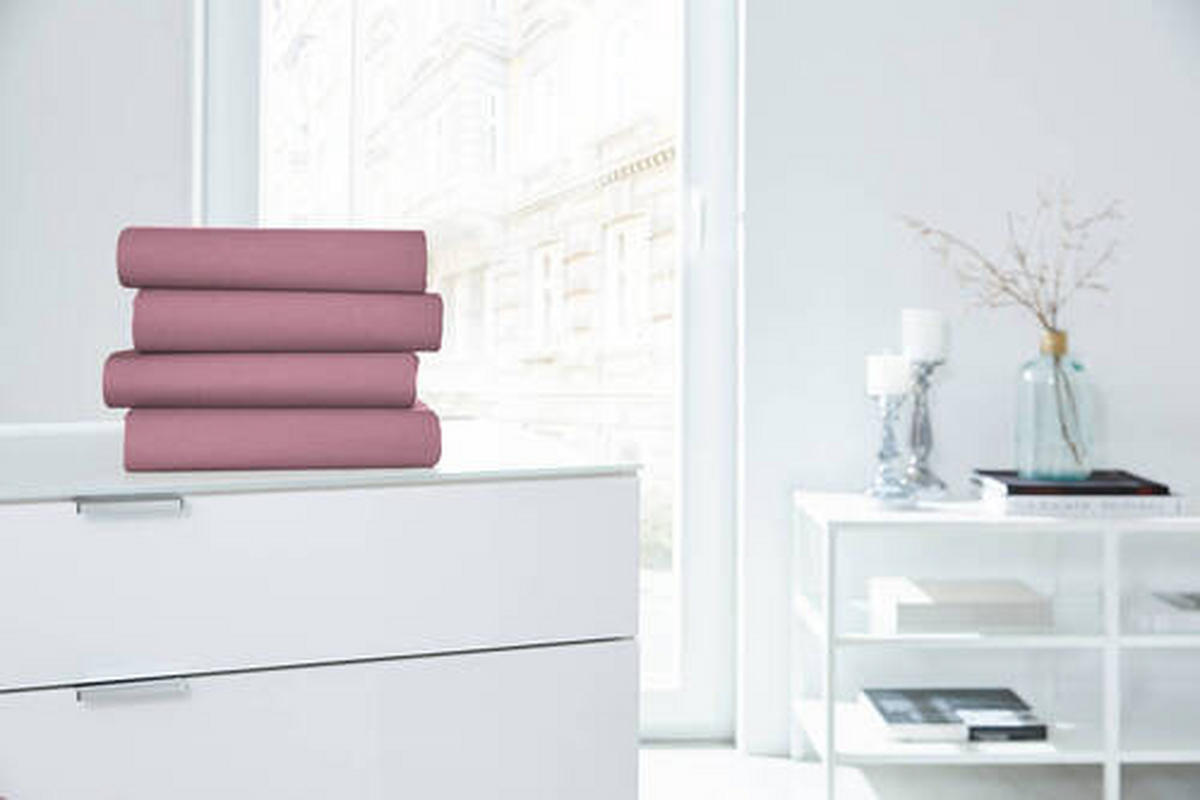 SPANNLEINTUCH 150/200 cm Jersey  - Dunkelrosa, Basics, Textil (150/200cm)
