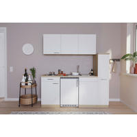 KÜCHENBLOCK 180 cm   in Weiß  - Eichefarben/Alufarben, Basics, Holzwerkstoff/Kunststoff (180cm) - Respekta