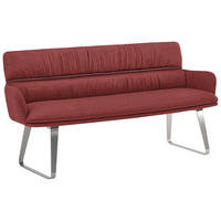 SITZBANK 220/86/68 cm Mikrofaser Dunkelrot  - Silberfarben/Dunkelrot, Design, Textil/Metall (220/86/68cm) - Valdera
