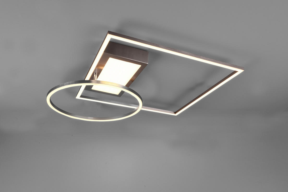 LED PLAFONJERA - boja nikla, Dizajnerski, metal (64,5/9,0/86,5cm)