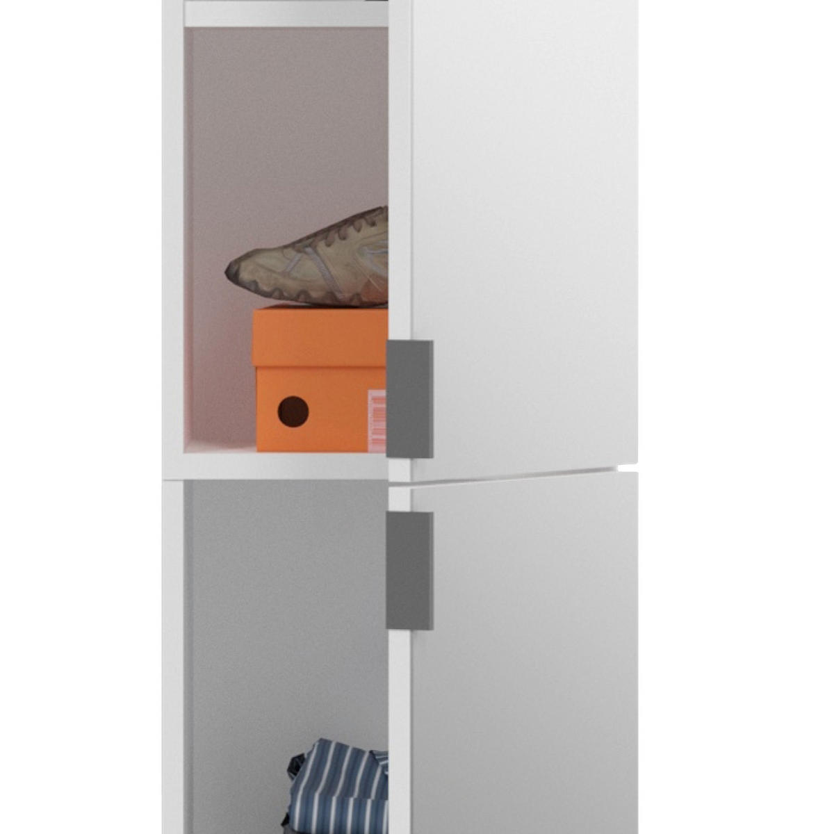 VÍCEÚČELOVÁ SKŘÍŇ, bílá,  - bílá/černá, Moderní, kov/kompozitní dřevo (32,5/193/37cm) - MID.YOU